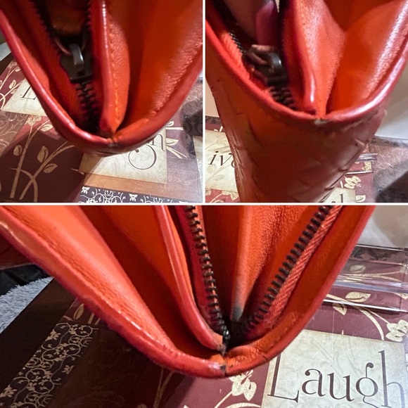 Bottega Veneta Intrecciato Nappa Leather Orange Flap Wallet - Picture 7 of 17